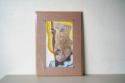 #ad Abstract Contemporary Modern Portrait Watercolor Drawing by E.J. Hartmann $95.00