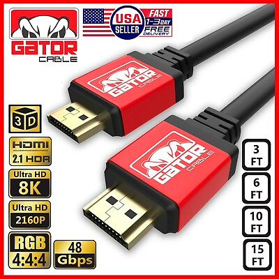 #ad 8K HDMI 2.1 UHD Cable HDTV 3D 2160P HDR 120Hz 48Gbps Dolby HDCP 2.2 RGB 4:4:4 $9.49