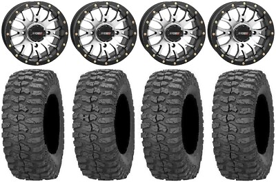 #ad System 3 ST 3 Machined 14quot; Wheels 28quot; Rock A Billy Tires Polaris RZR TS RS1 $1326.88
