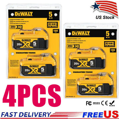 #ad 4PCS DEWALT DCB205 20V Max XR 5.0Ah Li ion Power Tool Battery Original genuine $139.99