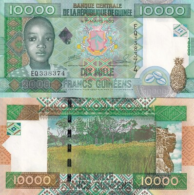#ad Guinea 10000 Francs 2008 P 42 b UNC $12.99