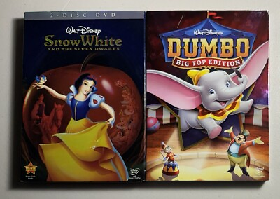 #ad DISNEY 2 DVD Lot: SNOW WHITE DUMBO 3 Discs Both Include Slipcovers FREE S H $12.95