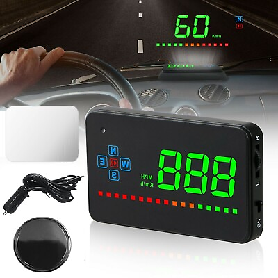 #ad Car Digital HUD GPS Speedometer Head Up Display Overspeed MPH KMH Warning Alarm $22.90