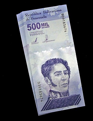 #ad 20 pcs x Venezuela 500 Mil 500000 500000 Bolivares banknotes UNCIRCULATED $18.99