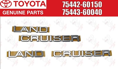#ad Toyota OEM Rear Land Badge PLATE NO.3 75442 60150 75443 60040 for Land Cruiser $122.33