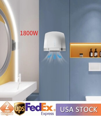 #ad Automatic Hand Dryer 1800W High Speed Hot Air Wiper for Commercial Home Bathroom $40.38