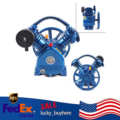 #ad 3HP 8.8CFM V Type Twin Cylinder Double Stage Air Compressor Pump Head 175PSI $214.47