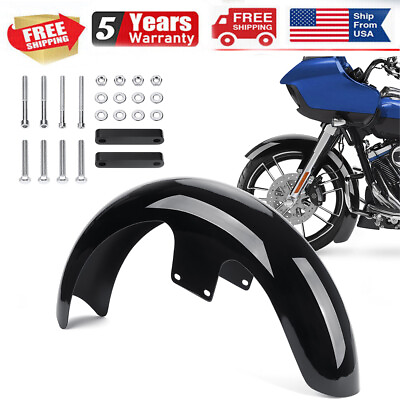 #ad Gloss Black 21quot; Wrap Front Fender For Harley Davidson Touring Custom Baggers USA $124.00