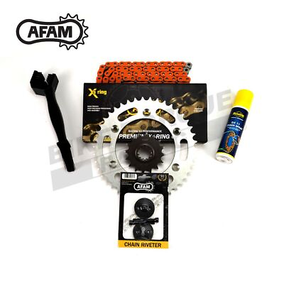 #ad #ad AFAM Orange Chain and Sprocket Kit for Husqvarna 401 Vitpilen Svartpilen 17 22 GBP 135.00