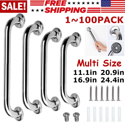 #ad Bathroom Shower Grab Bar Handle Safety Hand Rail Support Bar Stainless Steel lot $169.55