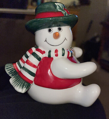 #ad Fitz and Floyd Holiday Snowman Salt Or Pepper Shaker 2003 Only 1 Pc No Box $7.95