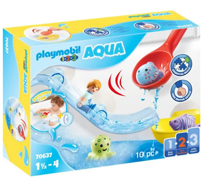 #ad #ad Playmobil 1.2.3 Aqua Water Slide with Sea Animals 10pc Developmental Bathtub Toy $26.37