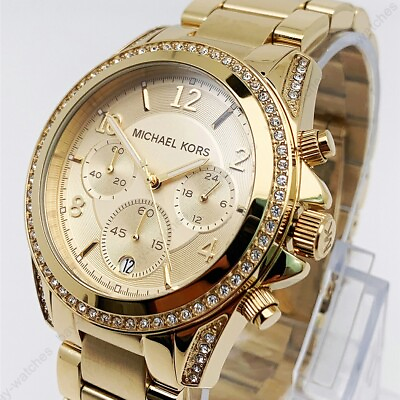 #ad New Michael Kors MK5166 Blair Glitz Gold Stainless Steel Bracelet Women#x27;s Watch $108.00