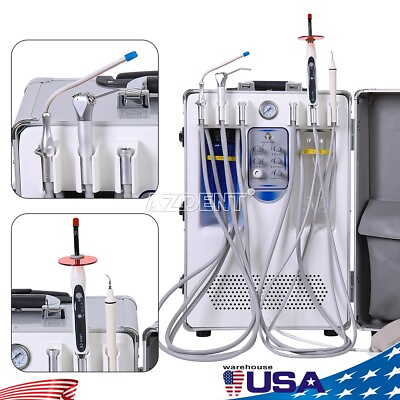 #ad Dental Portable Delivery Air Compressor Unit Ultrasonic Scaler Curing Light 4H $1103.08