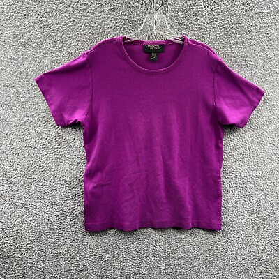 #ad Designs Lane Bryant Womens Top 14 16 Purple Short Sleeve Pullover Shirt $14.99