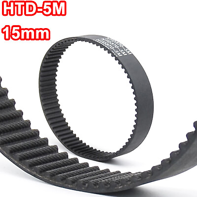 #ad 5M HTD Timing Belt 15mm Width Closed Loop Rubber Drive Belts Transmission Belts $4.09