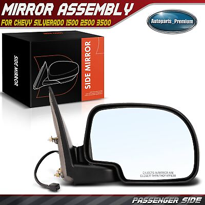 #ad Passenger Black Mirror for Chevy Silverado 1500 2500 3500 GMC Sierra 1500 Yukon $45.99