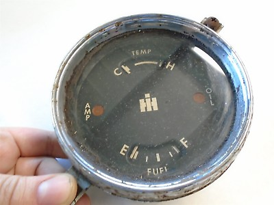 #ad 1940s 1960s VINTAGE USED IHC DASH GAUGE CLUSTER FUEL TEMP OIL AMP PICKUP WAGON $44.97