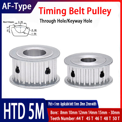 #ad HTD5M 44 50T Timing Belt Drive Pulley Teeth Pitch 5mm With Step Width 16 21 27mm $18.25