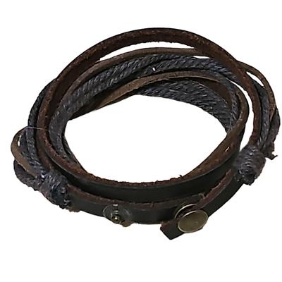 #ad Leather bracelet layering brown $26.00