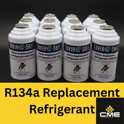 #ad Enviro Safe Auto AC Coolant R134a Replacement Refrigerant with dye case 12 Cans $108.00