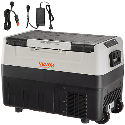 #ad VEVOR 55L Portable Car Refrigerator Freezer Compressor 58Qt Dual Zone Cooler 12V $274.99