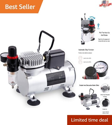 #ad Powerful 1 6hp Portable Airbrush Compressor with Quiet Operation and Cooling Fan $93.99