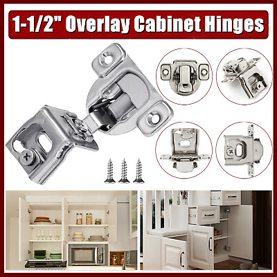 #ad 1 1 2quot;Overlay Soft Close Face Frame 105° Compact Door Cabinet Hinge Handware LOT $55.55