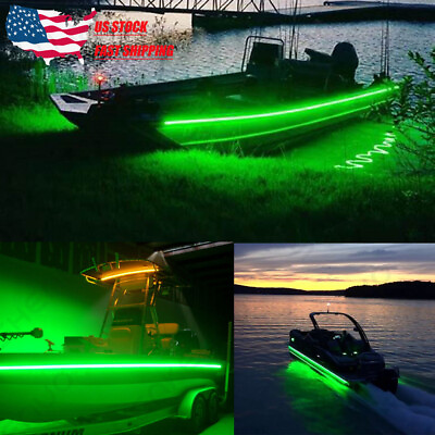 #ad 16.4 FT BLACK LIGHT POWERFUL Green LED BOAT FISHING Waterproof 12v Night Fishing $14.03