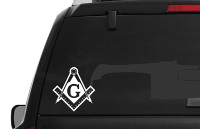 #ad Masonic Freemason Compass Square Mason Emblem Vinyl Decal Sticker Freemason $4.75