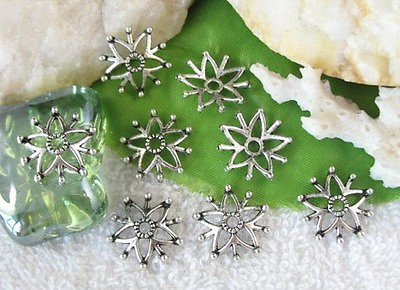 #ad 100pcs Tibetan silver crafted star bead caps FC10358 $6.99