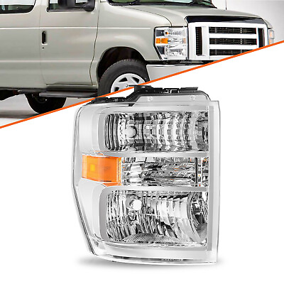 #ad For 2008 2014 Ford E150 E250 E350 E450 Superduty Passenger Side Headlight lamp $74.99