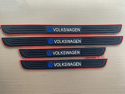 #ad 4Pcs Black Door Scuff Sill Cover Panel Step Protector For Volkswagen Accessories $14.88