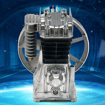 #ad 2HP Air Compressor Pump Part Twin Cylinder Aluminum Oil Lubricated Belt Drive US $128.00