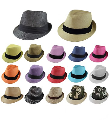 #ad Gelante Unisex Summer Fedora Panama Straw Hats with Band Ship in a BOX $9.95
