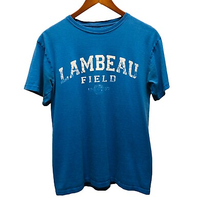 #ad Champion Brand T Shirt Lambeau Field 1957 Spell Out Medium Distressed T13 $1.49