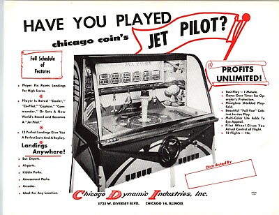 #ad Jet Pilot Arcade Game FLYER Original Art Coin Op Game 1959 Electro Mechanical $27.37