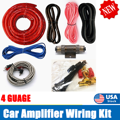 #ad Car Audio Amplifier Amp Wire Kit 4 Gauge Wiring 2300W Subwoofer RCA Cable Sub $21.99