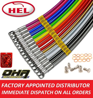 #ad HEL Stainless Braided Front Brake Lines for Yamaha FZS1000 Fazer 1000 2001 2005 GBP 79.80