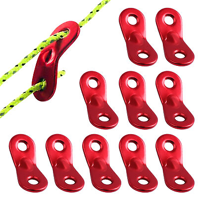 #ad 10 Pieces NEW Aluminum Alloy Guyline Cord Adjuster Tent Tensioners Rope US Stock $7.35