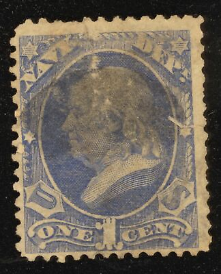 #ad US Scott O35 Used 1c ultramarine Navy Official Lot T226 bhmstamps $14.00