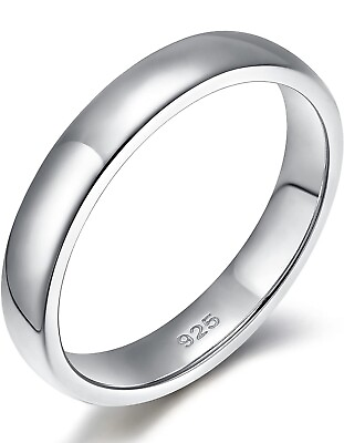 #ad Solid .925 Sterling Silver Wedding Band Ring For Men And Women Multiple Sizes $18.00