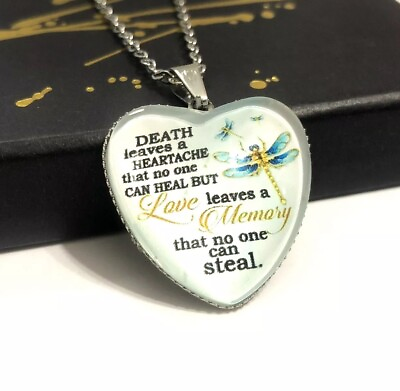 #ad New Heart Shaped Necklace Pendant Love Leaves A Memory $12.88