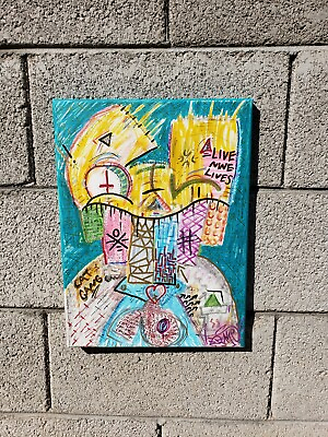 #ad Abstract Modern Art Contemporary art Neo Expressionism by NYC street artist PUKE $289.00