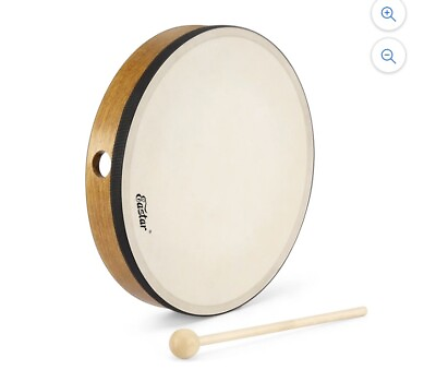 #ad 10 Inch Hand Drum Music Percussion Wood Frame Drum with Beater $14.99