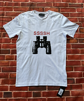 #ad $115 Diesel Black Gold Men’s Ty Binoculars T Shirt White Short Sleeves Size S $34.99