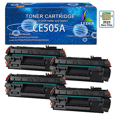 #ad LEDES 4 Pack CE505A 05A Compatible Toner Cartridge For HP Laser P2035 P2055dn $37.98