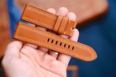 #ad Handmade strap for Panerai Luminor size 24 22 brown color can change size $40.00