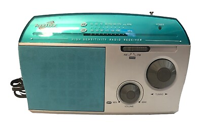 #ad Vintage Audio Logic High Sensitivity Radio Receiver AM FM GL 0009 Teal and Gray $81.65