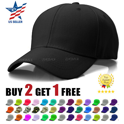 #ad Plain Men Baseball Cap Adjustable Women Solid Blank Hat Trucker Style Visor VC I $6.25